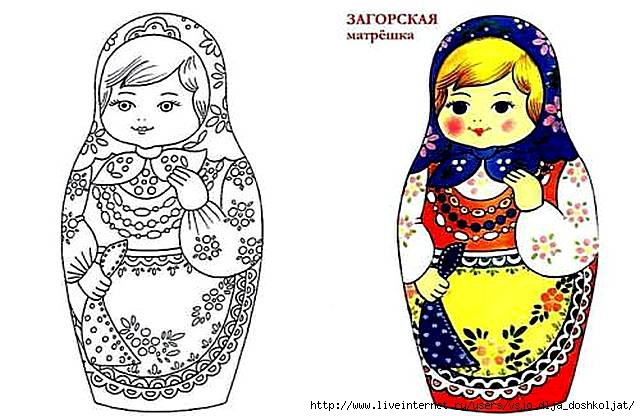 Русские матрёшки раскраска Русские матрёшки раскраска